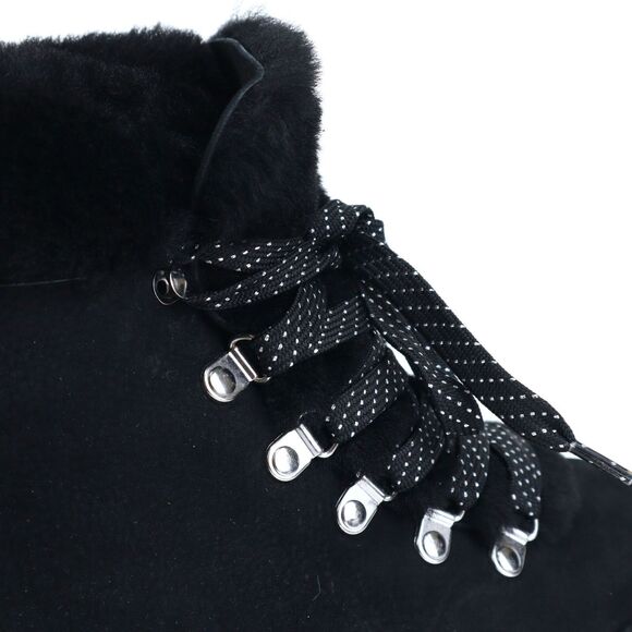 NIB J Crew Women's Nordic Shearling Boot Bootie Black 6 $228+ - Picture 6 of 7